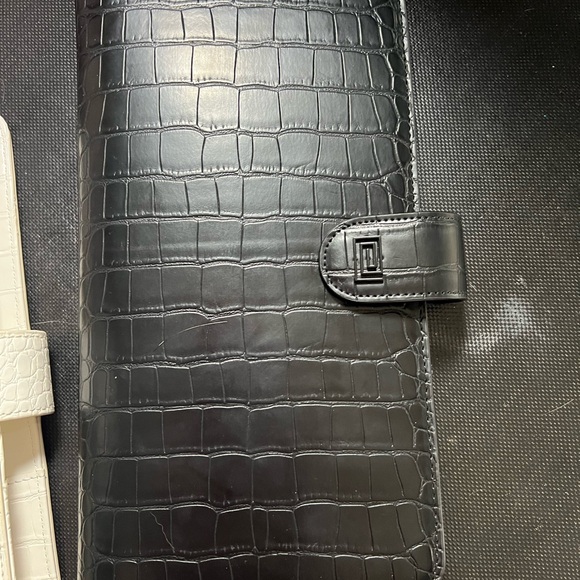 Black Croco NOTIQ SL1. Slim Travel Wallet Ringless Agenda | Planner Cover - Picture 2 of 4